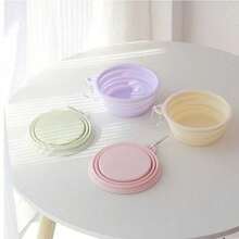 350ml/650ml/1000ml Portable Pet Travel Bowl - Foldable, Silicone, Hanging, Travel-Friendly Feeding & Drinking Solution For Cats & Dogs - Perfect For Outdoor Adventures & On-The-Go Pet Owners - Multicolor - View 2