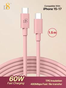 D8 USB C 轉 USB C 充電線 (1M/1.5M/2M) USB 2.0 Type C 3A 快充線，相容 IP17/16/16 Pro/15/15 Pro Max、Galaxy S23 S23+ S23 Ultra S22 S22+ S22 Ultra S21/S21+/S21 Ultra S20/S20+/S20 Ultra Note 20/20 Ultra Note 10/Note 10 Plus A90 A80 A72 A71 A70 - 粉色 - 查看 12