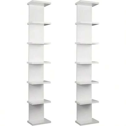 2 Pack Tier Wall Shelf Unit - 43 Lack Floating Shelf, Compact Display Floating Shelf, Vertical Column Wall Decor Mount Floating Storage Organizer Tall Tower Shelf Bedrooms, Living Rooms