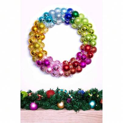 56cm Multicolour Shatterproof Bauble Wreath | Christmas Tree World