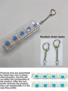 1pc Keyboard Fingertip Toy, Squeeze-Type Keychain Stress Relief Toy, Relieve Stress, Keyboard Fingertip Keychain Gift For Anxious Friends, Suitable For Office And Home Keyboard Fingertip Clicker - Multicolor - View 12