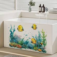 1件 20*30cm (7.87英吋*11.42英吋) 2D水彩海洋熱帶魚珊瑚牆貼，居家氛圍PVC自黏裝飾貼紙 - 多色 - 查看 2
