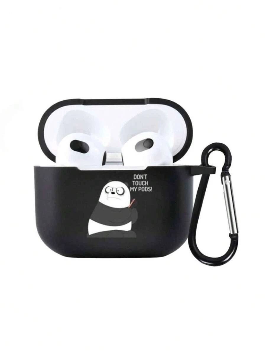 1 ốp tai nghe hình gấu trúc + móc khóa, ốp bảo vệ tai nghe Bluetooth chống rơi bằng TPU, tương thích với Apple 1/2/3, Pro 1/2 - Nhiều màu - Xem 1
