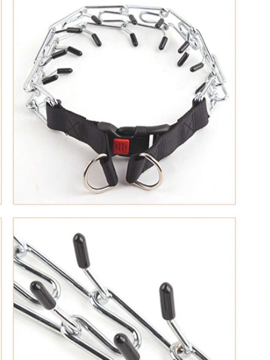 Vòng cổ huấn luyện cho chó nhỏ/vừa/lớn với khóa cài điều chỉnh nhanh, thích hợp cho việc đi dạo, huấn luyện, săn bắn, làm bằng kim loại thép không gỉ bền chắc. - Bạc - Xem 1