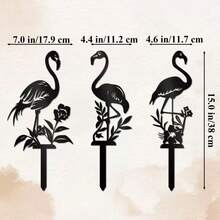 Țăruș de grădină metalic cu flamingo, placă decorativă pentru curte exterioară, ornament de grădinărit cu artă din fier - A - Vizualizare 5