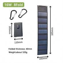 Portable Foldable Solar Panel Charger, Monocrystalline Solar Cells, 4W-16W Multiple Power, Outdoor Solar Charger For Phone, Camping Gear - Black - View 13