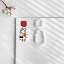 DIY Polymer Clay Earring Mold Set, Basic Shapes, Suitable For Beginners, Handmade Jewelry, Brooches And Pendants - High Precision Cutting Tools, Create Unique Accessories - White - View 11