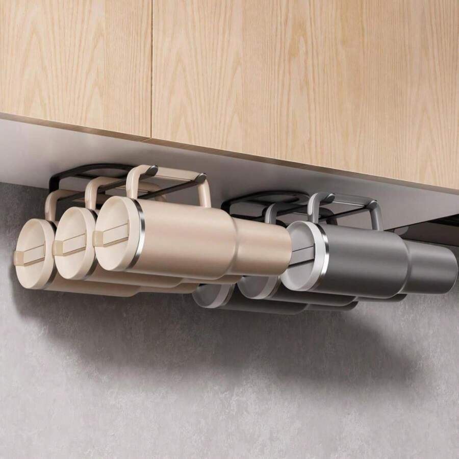 MOJOHAND Water Bottle Organizer For Full Stanley Tumbler With Handle, Pantry Kitchen Organizers And Storage For Cup Accessories, Water Bottle Holder Wine Rack (Black- 2Pack) - Màu A - Xem 1