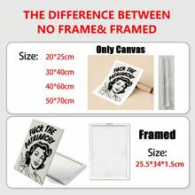 1/6pcs Black And White Canvas Art Wall Room Posters, Bold Room Decoration Aesthetic Murals, Framed+Frameless Room Decoration Supplies/Compromise Home Decoration, Fashionable Posters, Cute Room Decoration, Quirky Art Prints, Cool Room Decoration Supplies, Office Decoration, Bar Decoration, University Dormitory Decoration, Bedroom Decoration, Living Room Decoration, Kitchen Decoration, Bathroom Decoration - Multicolor - View 3