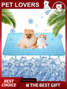 1 tấm thảm làm mát cho thú cưng, đệm làm mát cho chó, thảm ngủ mùa hè thoáng khí, đệm làm mát cho thú cưng, thảm gel làm mát tự chế cho thú cưng, đệm làm mát chống thấm nước cho chó, thảm làm mát có thể giặt được cho chó, thảm làm mát bằng lụa băng, đệm làm mát tự chế cho thú cưng, đệm làm mát cho chó, thảm ngủ mùa hè cho thú cưng. - Xám - Xem 1