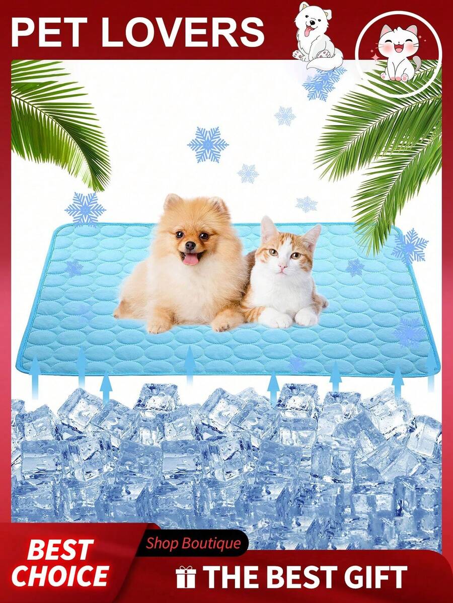 1 tấm thảm làm mát cho thú cưng, đệm làm mát cho chó, thảm ngủ mùa hè thoáng khí, đệm làm mát cho thú cưng, thảm gel làm mát tự chế cho thú cưng, đệm làm mát chống thấm nước cho chó, thảm làm mát có thể giặt được cho chó, thảm làm mát bằng lụa băng, đệm làm mát tự chế cho thú cưng, đệm làm mát cho chó, thảm ngủ mùa hè cho thú cưng. - Xám - Xem 1
