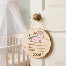 Birth Announcement Sign - Hello, World Wooden Birth Announcement Plaque / Hospital Keepsake Sign - A - 查看 4