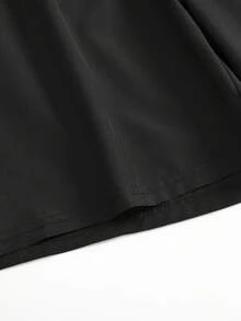 1pc Men's Black Lightweight Breathable Shorts, Men's Beach Shorts With Side Pockets, Letter Print, Drawstring Waist, Casual Vacation Style, Machine Washable, Soft Skin-Friendly Fabric, Summer Daily Beach Wear - Black - View 9