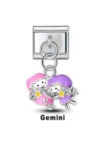 Bộ 12 cung hoàng đạo bằng thép không gỉ, mặt dây chuyền hình giọt dầu, trang sức tự làm, vòng cổ, vòng tay và các món quà trang sức độc đáo khác dành cho nam và nữ. - Bạc - Xem 8