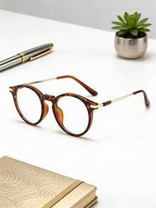 1副女士圆形简约百搭轻便眼镜 - 彩色 - 查看 2