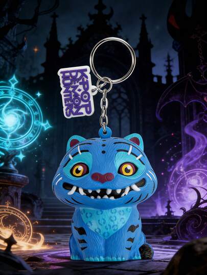  1 PC Netflix Officially Licensed Kpop Demon Hunters Derpy Tiger Squishy Keyring Cute Cartoon Character Pendant Key Ring Bag Backpack Charm Fashion Accessories Gift For Fans