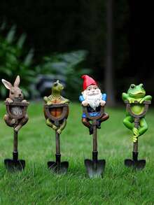 1 pieza Escultura de resina para decoración de jardín al aire libre, figuras hechas a mano de resina de rana, conejo, tortuga, gnomo para el hogar, jardín, patio, adecuado para el Día de San Valentín, Acción de Gracias, decoración de habitaciones, artesanía, estatua de resina, jarrón decorativo, jardinería, mesa, estantería, regalo - Múltiples estilos - Ver 1