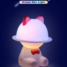 High Quality Cute LED Night Light, Rechargeable Silicone Cartoon Cat Design Adorable Animal Night Lamp - Multicolor - View 4