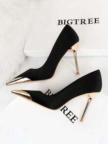 Women's Versatile High Heel Pointed Toe Pumps, New Arrival Professional Work Shoes - Black - View 3