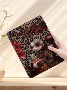 1pc Leopard Floral Pattern Flat Protective Case, Compatible With IPad 10.2 Inch 2021/2020 IPad 10th/9th/8th Gen, IPad (A16) 11 Inch 11th Generation 2025, Compatible With Samsung Galaxy Tab A8 10.5 Inch 2022, Tablet Protective Cover With Pencil Slot, Support Auto Sleep/Wake - 查看 4