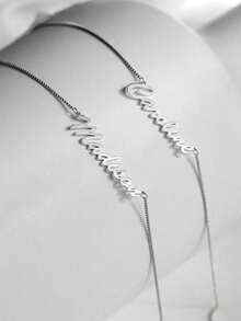 A Fashionable, Luxurious, Minimalist Custom English Name Pendant Box Chain Necklace, Made Of Stainless Steel Material, Classic And Eternal. And Beautiful, Unique Design, Versatile Daily Wear Accessories, Can Be Worn In Spring, Summer, Autumn, And Winter, A Surprise Gift For Mom, Grandma, Friends, And Family At Christmas, Thanksgiving, Birthdays - Nhiều màu - Xem 11