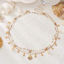 Bộ 3 dây đeo eo đính hạt hình sao biển và vỏ sò, thích hợp cho phụ nữ đi biển nghỉ mát, quà tặng mùa hè. - Nhiều màu - Xem 2