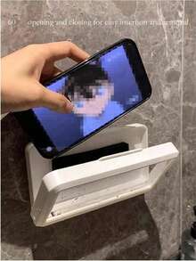 1个免钻孔防水防雾浴室手机支架，360°旋转高灵敏度触摸屏壁挂式手机壳，通用浴室厨房壁挂支架，适用于6.8英寸以下手机，兼容 14/13/12/11 Pro Max/XS/XR，浴室配件礼品 - 彩色 - 查看 10