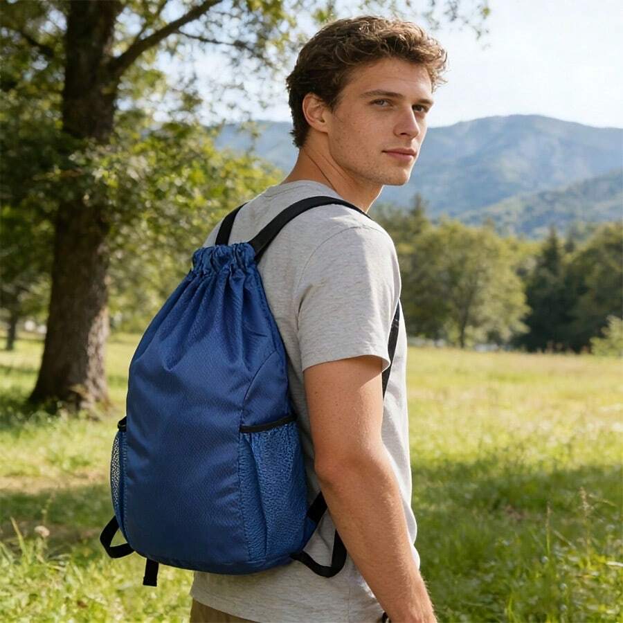 Large Multi-Functional Minimalist Drawstring Backpack Suitable For Basketball, Soccer, Camping, Travel And Cycling - Multicolor - View 1
