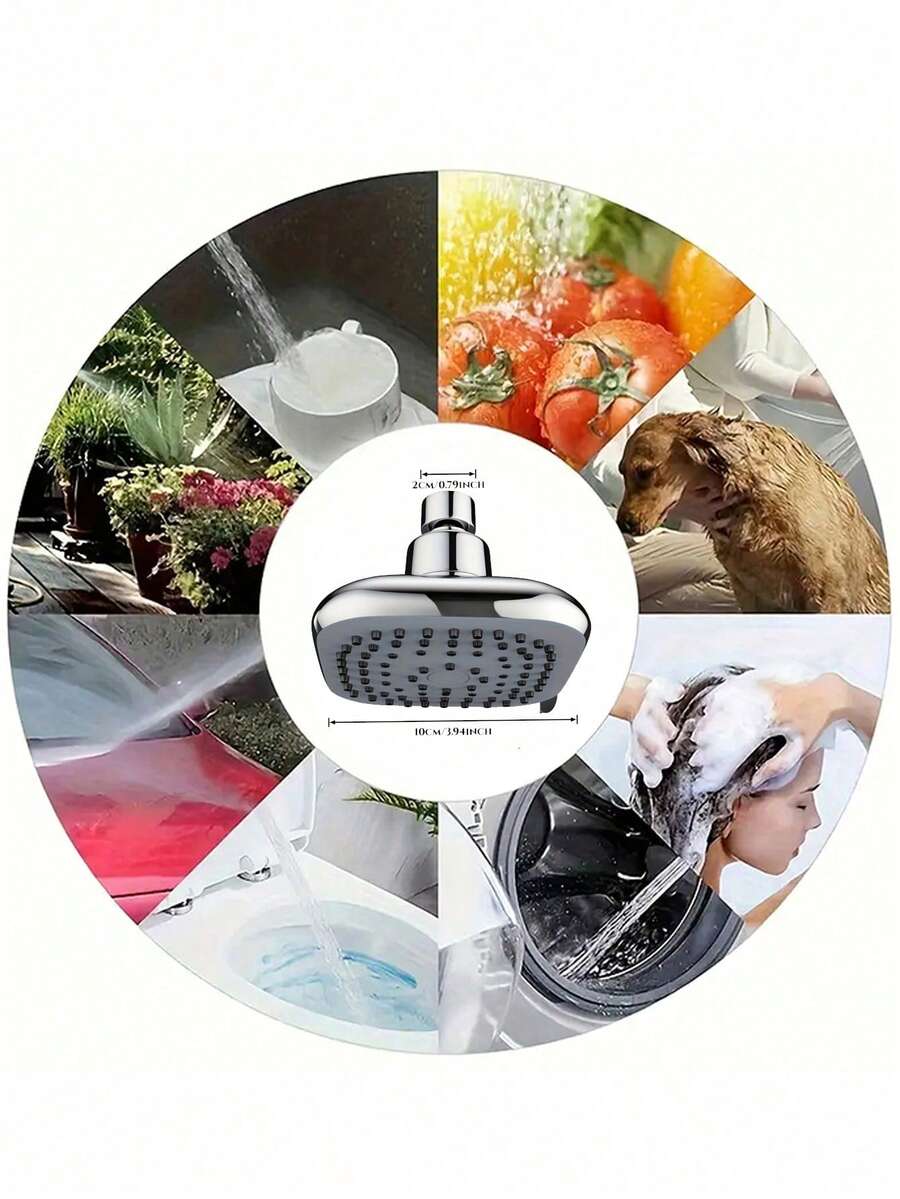 这款高压4英寸方形花洒造型时尚，用途广泛。它功能强大且奢华，配备小巧的硅胶喷嘴和可拆卸的手持花洒。简约的方形设计和耐用的塑料材质，结合高压节水技术，带来如雨淋般的淋浴体验。