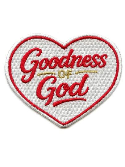 1 miếng vá thêu hình "Lòng tốt của Chúa" (1PC) chủ đề nhạc phúc âm tôn giáo, có thể ủi lên quần áo.