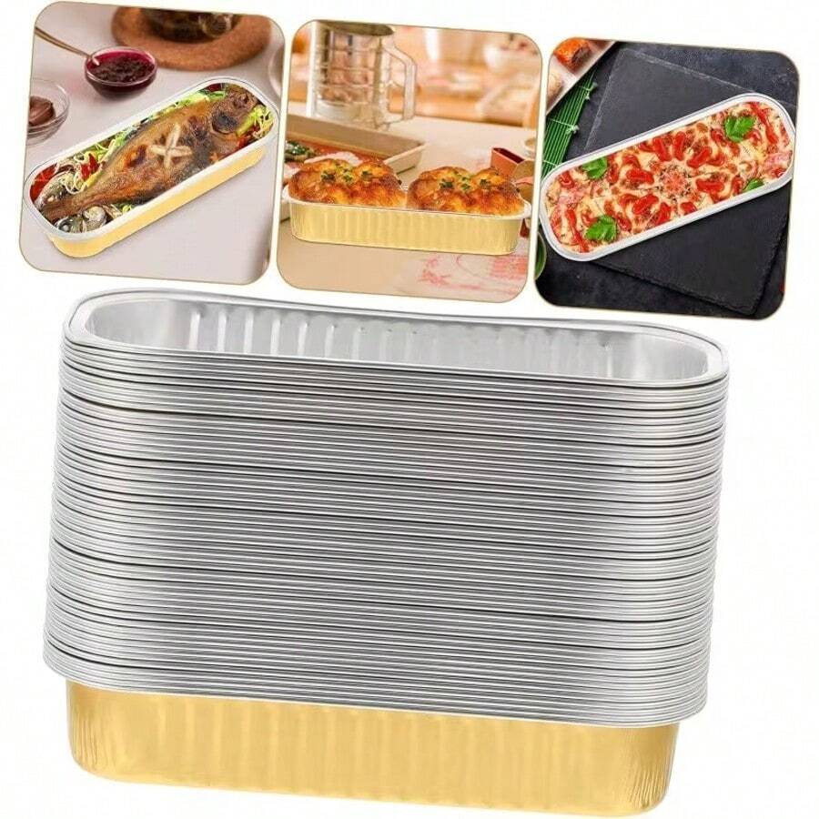 10/20pcs High Quality Non-Stick Baking Sheets | Heat Resistant, Reusable, Suitable For Air Fryer, Oven And Grill - Easy To Clean, Rectangular Design, Air Fryer Baking Molds, Aluminum Material, Freezer