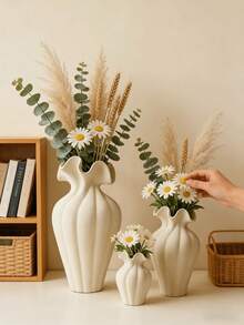 1pc Matte Black Sculptural Flower Pot, Modern Decorative Vase, Suitable For Home Decor, Living Room Tabletop, A Great Gift For Loved Ones - 1PC - View 4