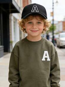 1 pieza Gorra de béisbol con 26 letras para niños, sombrero casual de protección UV para deportes al aire libre y viajes para niños pequeños, niños y adolescentes, niños y niñas - Negro - Ver 5