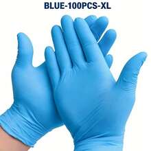 20/100pcs Pink Nitrile Disposable Gloves - Thicker, Durable, Comfortable Fit, Suitable For Kitchen Cleaning, Dishwashing, Beauty Care, Pet Bathing, Etc. - Waterproofhome Essentials Kitchen Gadgets Home Decor - Blue - View 15