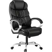Office Chair High Back Computer Desk Chair, PU Leather Adjustable Height Modern Executive Swivel Task Chair With Padded Armrests And Lumbar Support (Black) - màu đen - Xem 3