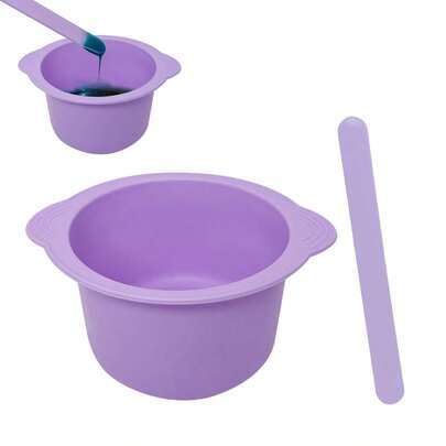 1 Set Silicone Wax Bowl And Liner Set For Hair Removal, Non-Stick Wax Pot With Spatula Sticks