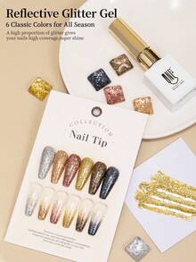 RS NAIL 反光闪粉凝胶指甲油 9g 全息闪光钻石 UV LED 可卸凝胶 金银色 春夏美甲 DIY 美甲沙龙家用美甲用品 女士女孩 - 彩色 - 查看 9