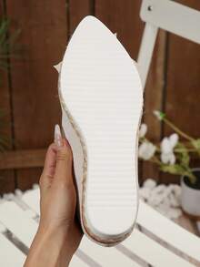 Soft Bottom Non-Fatiguing Thick Sole Wedge Heel Slip-On Loafers, Versatile For Daily Commute - Beige - View 4