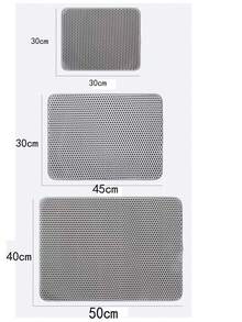 Large Double-Layer EVA Material Cat Litter Mat, Anti-Splash & Leak, Washable Litter Trapping Mat, Convenient Cleaning, Multiple Sizes Available, Pet Cat Litter Box Mat - Grey - View 4