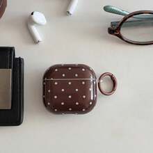 Ốp tai nghe họa tiết chấm bi nâu tối giản hình ngôi sao, có vòng treo, tương thích với Pro 3, New Pro 2, Apple 4, kiểu dáng dễ thương, cá nhân hóa cho thế hệ 1/2, dành cho nữ. - màu nâu - Xem 6