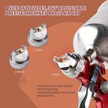 HVLP Spray Gun Kit Gravity Feed Vehicle Auto Car Paint 1.4MM 1.7MM 2.0MM Nozzle - 預設 - 查看 5