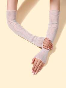 1 Pair 2026 New Arrival Fashionable Minimalist Versatile Lace See-Through Bridal Arm Sleeve, Breathable For Wedding Party,Travel,Festival - Multicolor - View 2