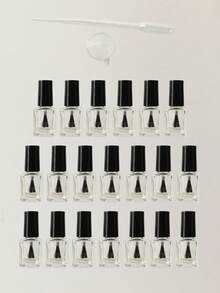 5个/10个/20个/30个/50个装方形透明玻璃可填充指甲油瓶，容量分别为3毫升/5毫升/7毫升/8毫升/10毫升/12毫升/15毫升，便携式美甲样品瓶，带刷子 - 查看 69