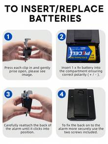 1pc ABS Material Personal Alarm With Flashing LED Light & 130dB Loud Sound, Square Shape Anti-Wolf Alarm Suitable For Women, Elderly, Home & Window Security - Black - View 7
