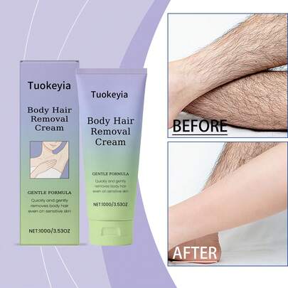 100克/3.53盎司女士温和脱毛膏，2026春夏新品，无痛快速脱毛，5分钟即可见效。舒缓保湿，清爽配方，持久丝滑肌肤。温和不刺激，亲肤易用，居家脱毛，轻松打造比基尼造型。适用于腿部、手臂、腋下、比基尼线等全身脱毛。春假、海滩度假、夏季旅行，日常护理，馈赠佳品。