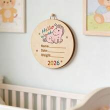 Birth Announcement Sign - Hello, World Wooden Birth Announcement Plaque / Hospital Keepsake Sign - A - 查看 3