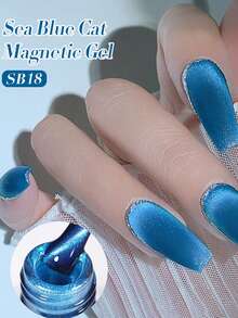 BORN PRETTY 10ml Deep Blue Cat Eye Magnetic Glitter Semi-Permanent Soak-Off UV LED Gel Nail Polish For Nail Salon - Multicolor - View 1