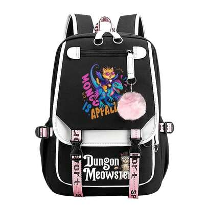 Dungeon Crawler Carl Women's Backpack - Student Version - Korean Style - Large Capacity - Suitable For All Ages - Elegant And Lightweight - Travel Backpack - Commuting Fashionable Backpack - Cute Double-Shoulder Backpack - 17 Inches