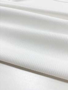 1 件纯色休闲舒适超简约休闲常规宽松运动休闲罗纹针织吊带背心上衣 - 白色 - 查看 8