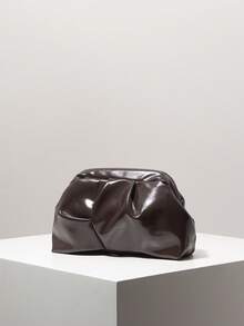 Women's Pleated Design Clutch Bag, Suitable For Evening Party, Wedding, Elegant Ladies Wallet Gift - Coffee Brown - View 2
